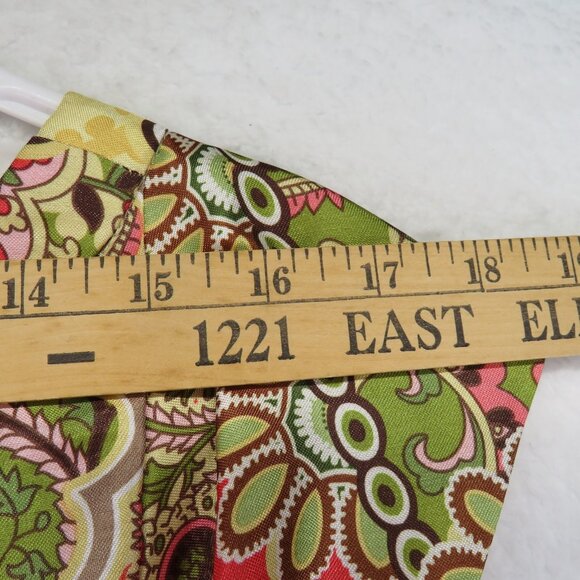 Liz Claiborne Dress Womens 14 Multicolor Floral Paisley Short Sleeve Lined Retro - Picture 7 of 10